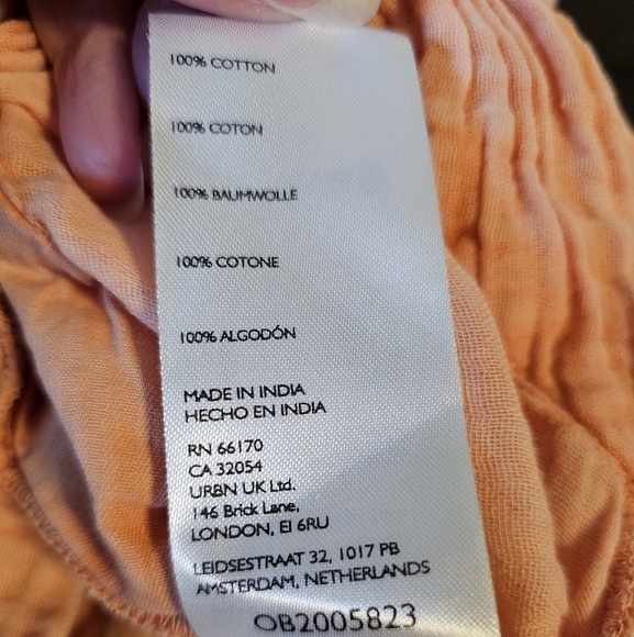 Pilcro Anthropologie Women's Gauze Micro Playsuit Overalls in Light Orange Peach - Picture 13 of 16